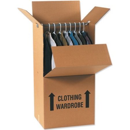 Box Packaging Wardrobe Packing Cardboard Corrugated Boxes, 24"L x 22"W x 60"H, Kraft 242260WARD